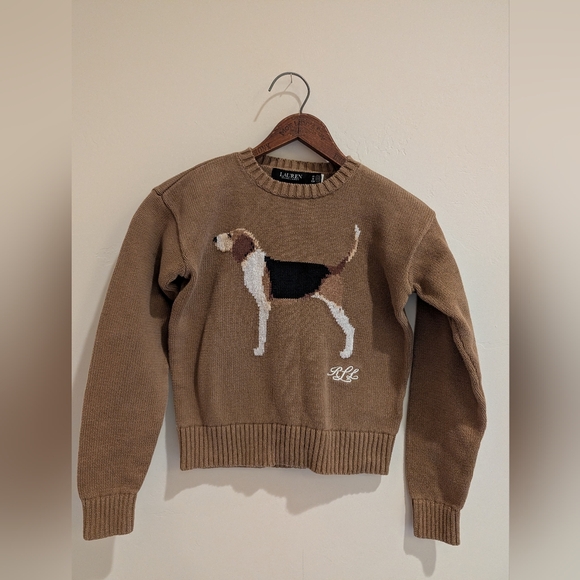 Lauren Ralph Lauren Sweaters - Lauren Ralph Lauren Beagle Dog Intarsia Cotton Sweater XS